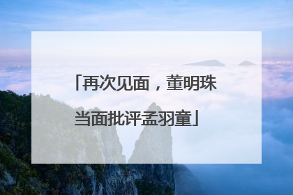 再次见面，董明珠当面批评孟羽童