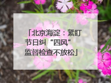 北京海淀：紧盯节日纠“四风” 监督检查不放松