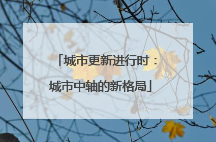城市更新进行时：城市中轴的新格局