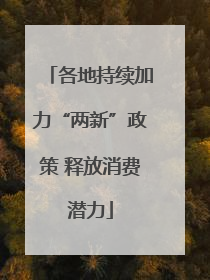 各地持续加力“两新”政策 释放消费潜力