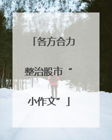 各方合力整治股市“小作文”