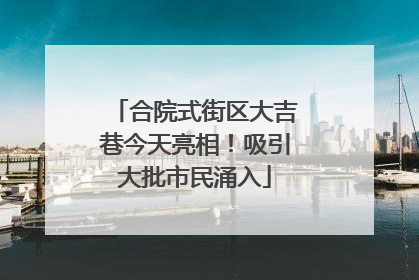合院式街区大吉巷今天亮相！吸引大批市民涌入