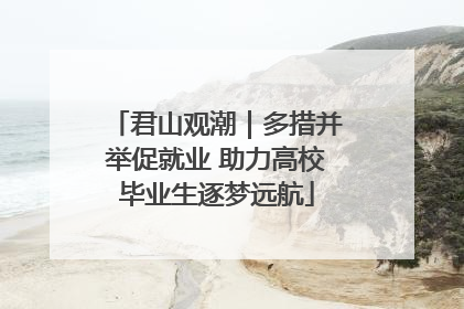 君山观潮｜多措并举促就业 助力高校毕业生逐梦远航
