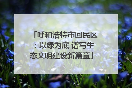 呼和浩特市回民区：以绿为底 谱写生态文明建设新篇章