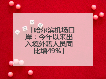 哈尔滨机场口岸：今年以来出入境外籍人员同比增49%