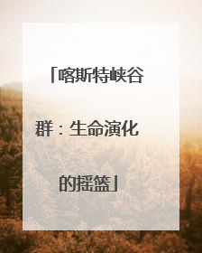 喀斯特峡谷群：生命演化的摇篮