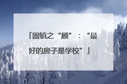 固镇之“顾”：“最好的房子是学校”