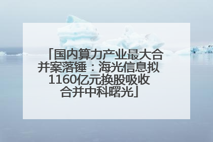 国内算力产业最大合并案落锤：海光信息拟1160亿元换股吸收合并中科曙光