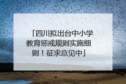四川拟出台中小学教育惩戒规则实施细则！征求意见中