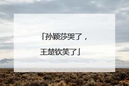 孙颖莎哭了，王楚钦笑了