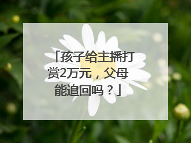 孩子给主播打赏2万元，父母能追回吗？