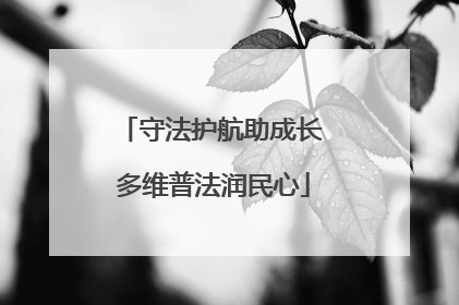 守法护航助成长 多维普法润民心