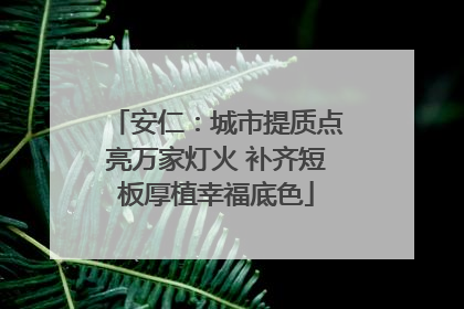 安仁：城市提质点亮万家灯火 补齐短板厚植幸福底色