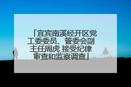 宜宾南溪经开区党工委委员、管委会副主任周虎 接受纪律审查和监察调查