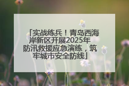 实战练兵！青岛西海岸新区开展2025年防汛救援应急演练，筑牢城市安全防线