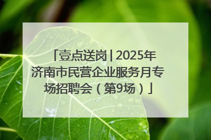 壹点送岗│2025年济南市民营企业服务月专场招聘会（第9场）