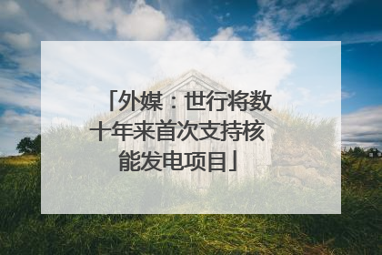 外媒：世行将数十年来首次支持核能发电项目
