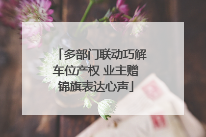 多部门联动巧解车位产权 业主赠锦旗表达心声