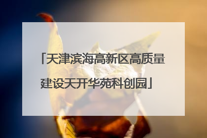 天津滨海高新区高质量建设天开华苑科创园