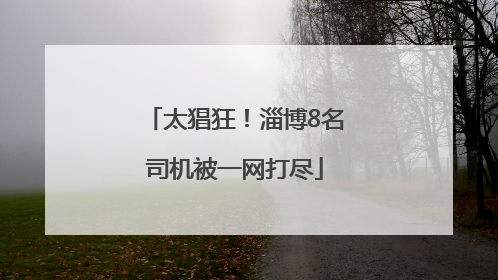 太猖狂！淄博8名司机被一网打尽