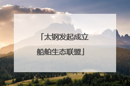 太钢发起成立船舶生态联盟