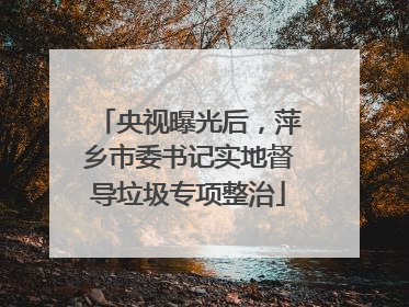 央视曝光后，萍乡市委书记实地督导垃圾专项整治