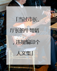 当过市长、厅长的牛弩韬，违规编印个人文集