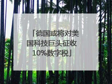 德国或将对美国科技巨头征收10%数字税