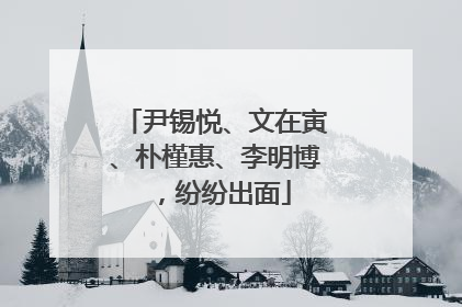 尹锡悦、文在寅、朴槿惠、李明博，纷纷出面