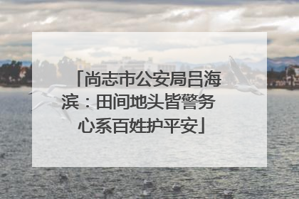 尚志市公安局吕海滨：田间地头皆警务 心系百姓护平安