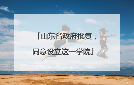 山东省政府批复，同意设立这一学院