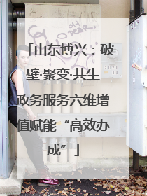 山东博兴：破壁·聚变·共生政务服务六维增值赋能“高效办成”
