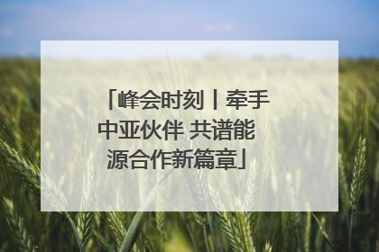 峰会时刻丨牵手中亚伙伴 共谱能源合作新篇章