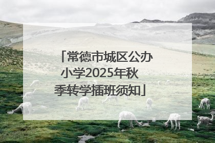常德市城区公办小学2025年秋季转学插班须知