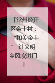 常州经开区金丰村：“和美金丰” 让文明乡风吹进门