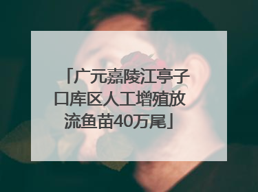 广元嘉陵江亭子口库区人工增殖放流鱼苗40万尾