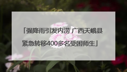 强降雨引发内涝 广西天峨县紧急转移400多名受困师生