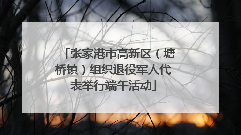 张家港市高新区（塘桥镇）组织退役军人代表举行端午活动