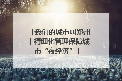 我们的城市叫郑州丨精细化管理保障城市“夜经济”
