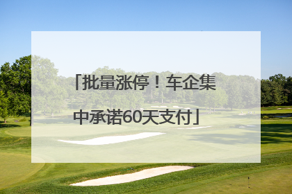 批量涨停！车企集中承诺60天支付