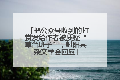 把公众号收到的打赏发给作者被质疑“草台班子”，射阳县杂文学会回应