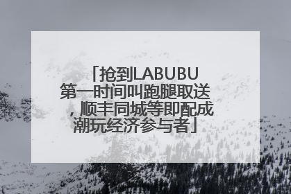 抢到LABUBU第一时间叫跑腿取送，顺丰同城等即配成潮玩经济参与者