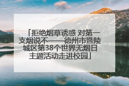 拒绝烟草诱惑 对第一支烟说不——德州市暨陵城区第38个世界无烟日主题活动走进校园