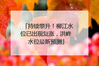 持续攀升！柳江水位已出现复涨，洪峰水位最新预测