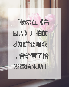 杨幂在《酱园弄》开拍前才知道要唱戏，曾给章子怡发微信求助