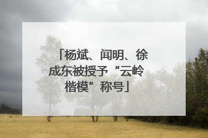 杨斌、闻明、徐成东被授予“云岭楷模”称号