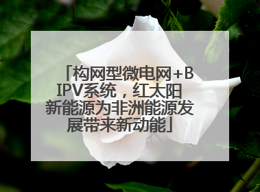 构网型微电网+BIPV系统,红太阳新能源为非洲能源发展带来新动能