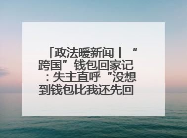 政法暖新闻丨“跨国”钱包回家记：失主直呼“没想到钱包比我还先回国！”