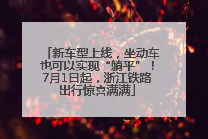 新车型上线，坐动车也可以实现“躺平”！7月1日起，浙江铁路出行惊喜满满
