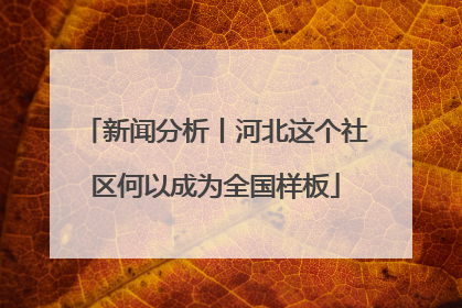 新闻分析丨河北这个社区何以成为全国样板